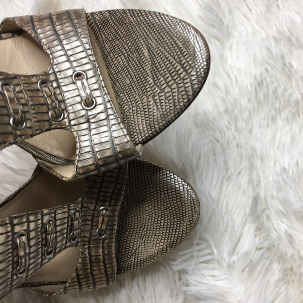 Joan & David Sz 8 Leather Open Tie Python Lace Up - image 6